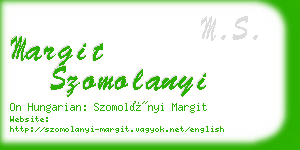 margit szomolanyi business card